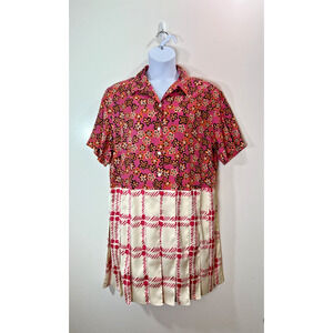 Marni x Uniqlo Women’s Linen Blend Shirt Dress Size XXL Floral Preppy Tenniscore